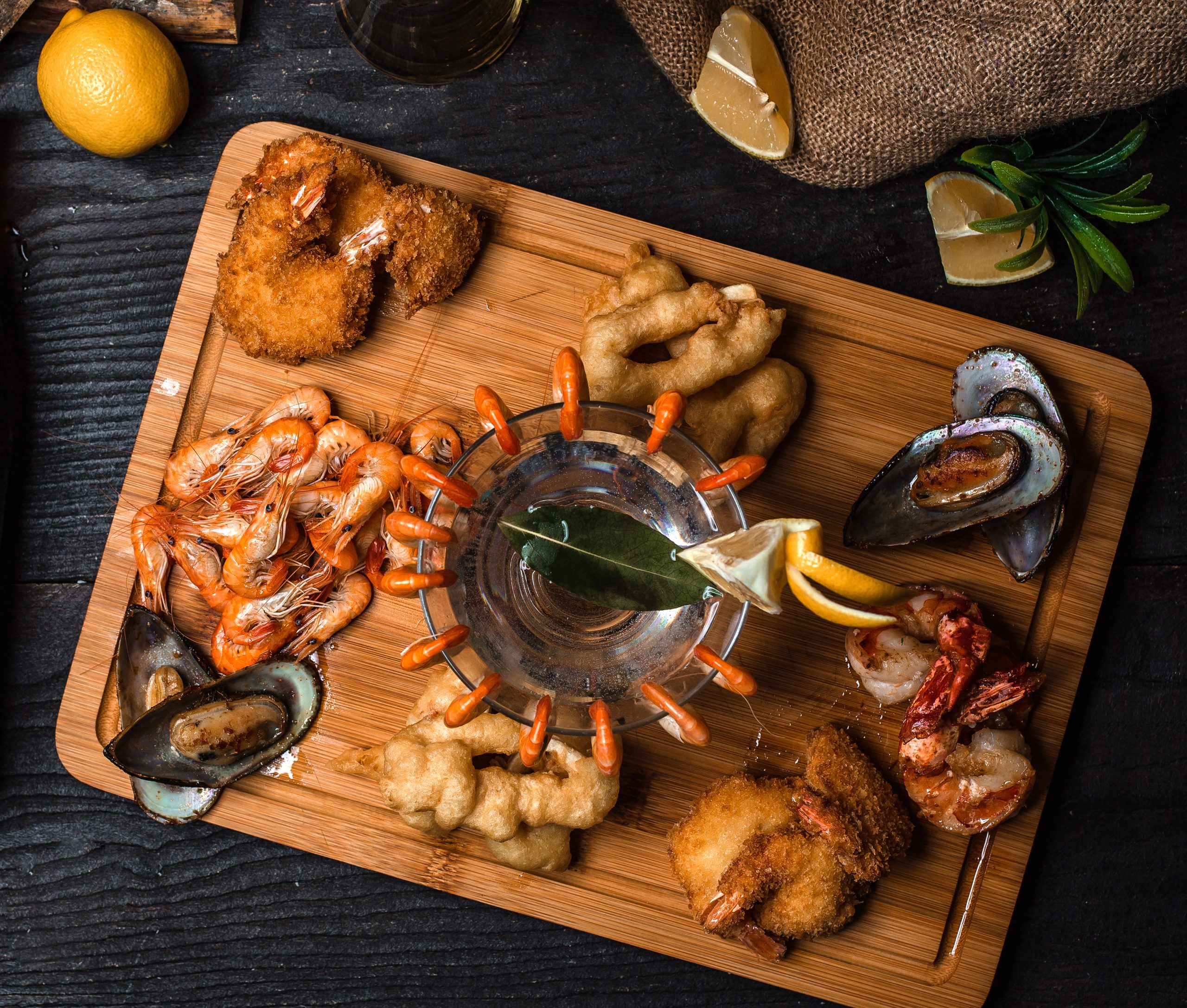a desk with snaks for beer